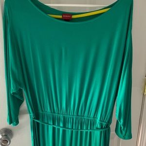 Merona Size L green 3/4 sleeve to the knee dress